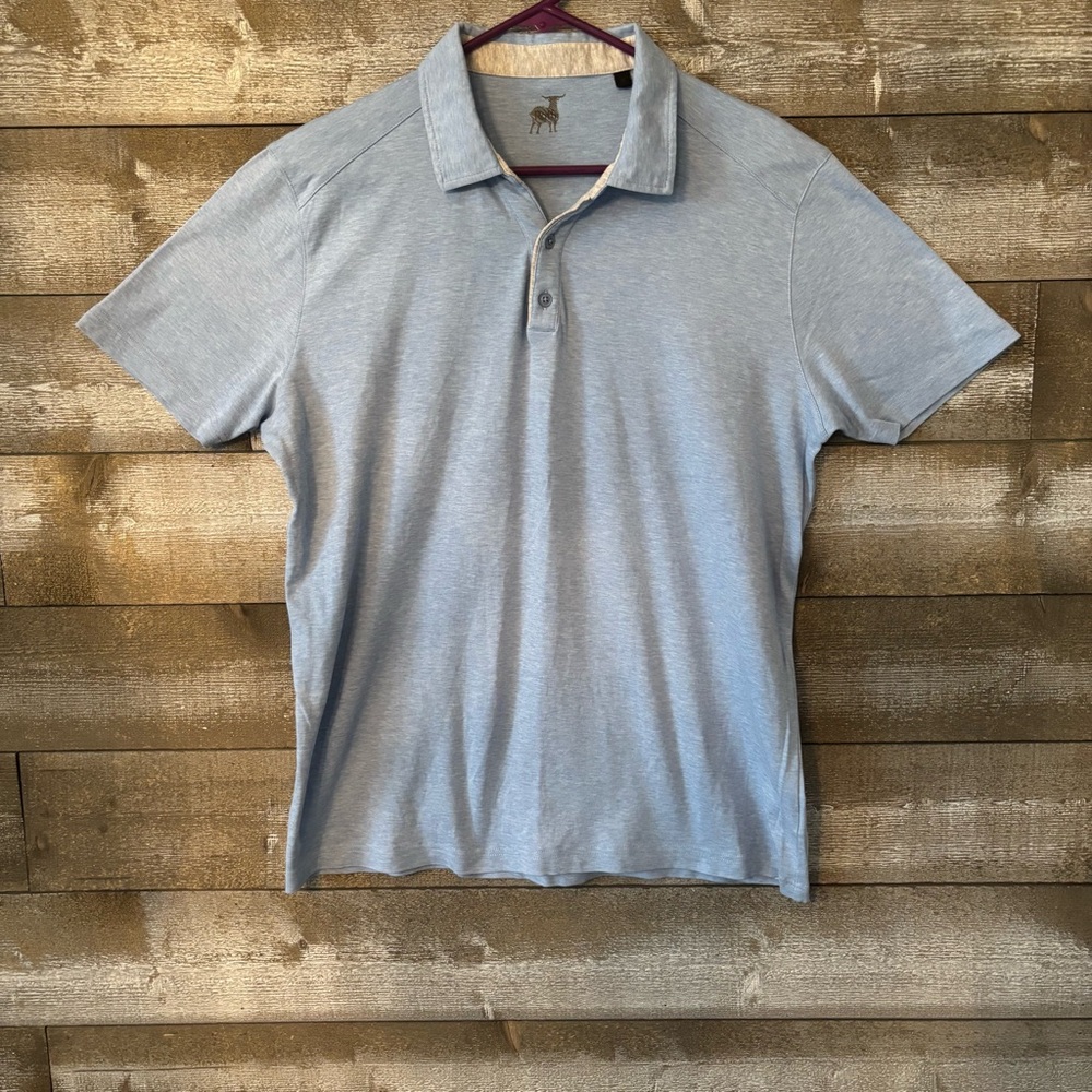Raffi Men's Heather Sky Blue Polo 100% Cotton